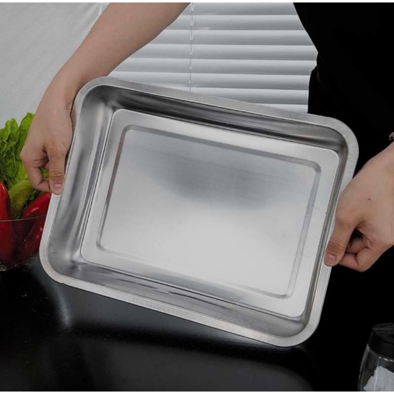 Baki Nampan Stenlis/Baki Makanan /Beking tray Ukuran 36x25cm