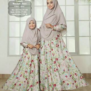 Maksmara Lux Long Dress Muslim Busui Couple Ibu dan Anak