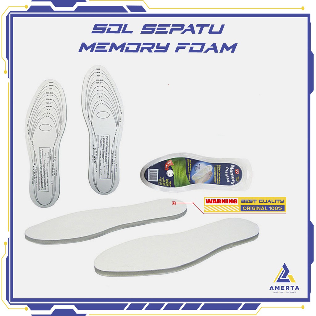 Insole Sepatu Memory Foam 1 Pasang