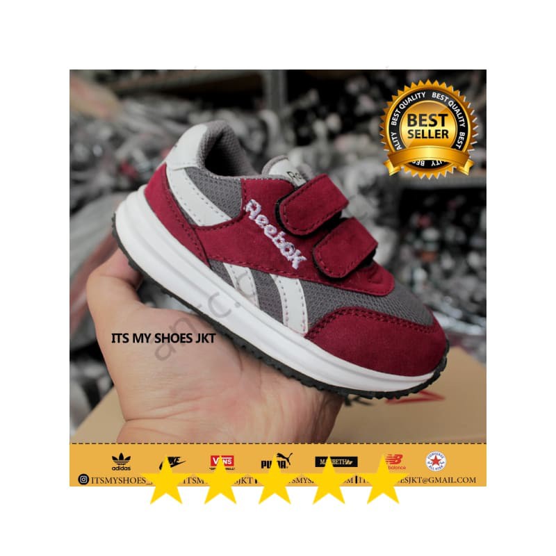 SANDAL PRIA IMPORT SEPATU ANAK LAKI PEREMPUAN REEBOK-MODEL PEREKAT-MERAH-MADEIN VIETNAM