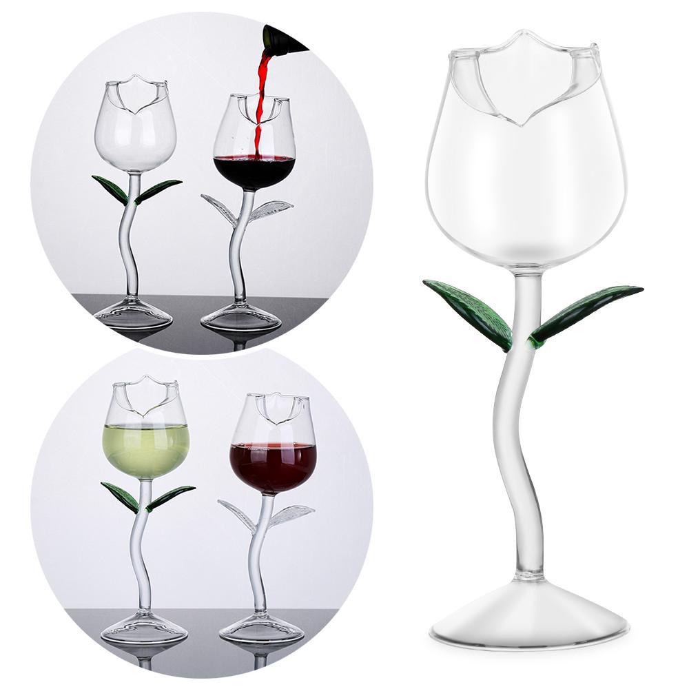 Wonder Red Wine Glass Goblet Dekorasi Pernikahan Untuk Pesta Dekorasi Rumah Bentuk Bunga Mawar