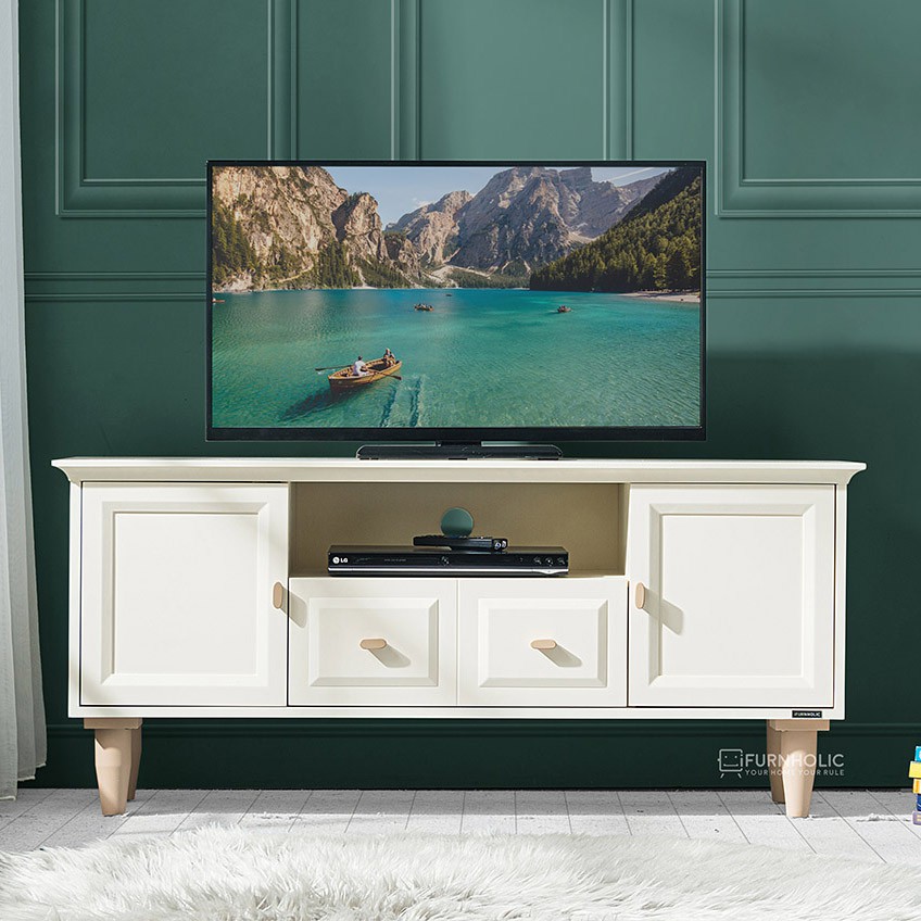 IFURNHOLIC Hannah TV Cabinet 120 | Meja tv Minimalis | Lemari TV Minimalis Modern Terbaru | Buffet T