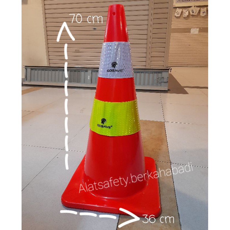 Traffic cone kerucut 70 cm orange / kerucut parkir 70cm / traffic cone gosave