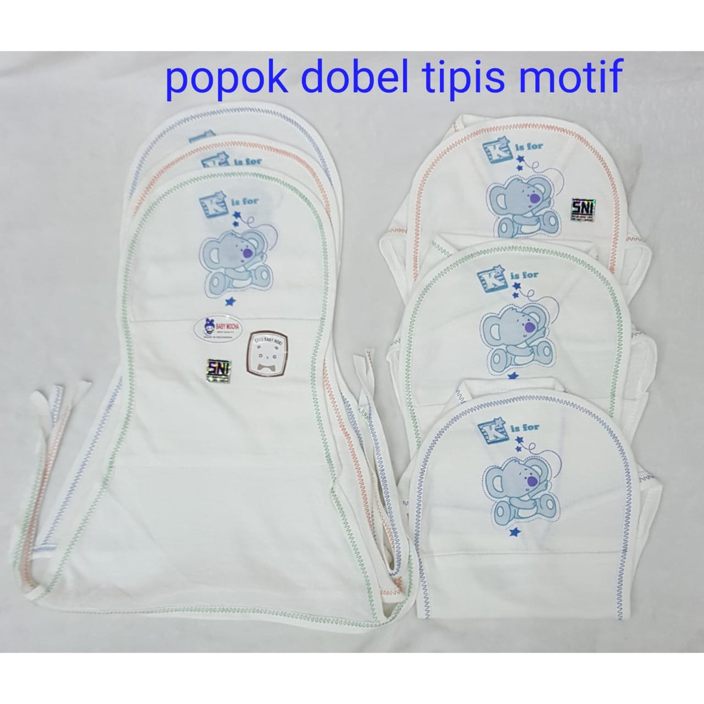 3pc-Baby mocha popok doble putih polos /popok bayi motif /murah