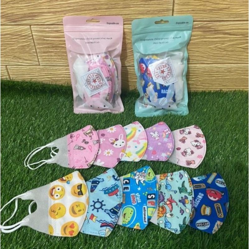 Masker Anak Duckbill BTS BT21 protective mask repack 10pcs 3ply