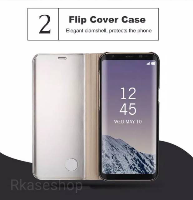 clear view standing samsung Note 9 flip mirror case casing cover