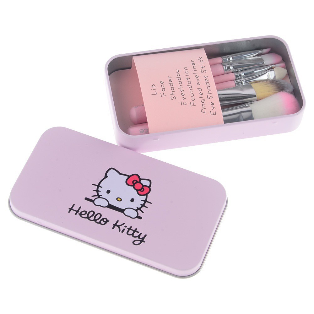 ZILLO Kuas Make Up 7in1 Kuas Wajah Karakter Hello Kitty Pink Kuas Hellokitty Wajah Lembut Di Muka