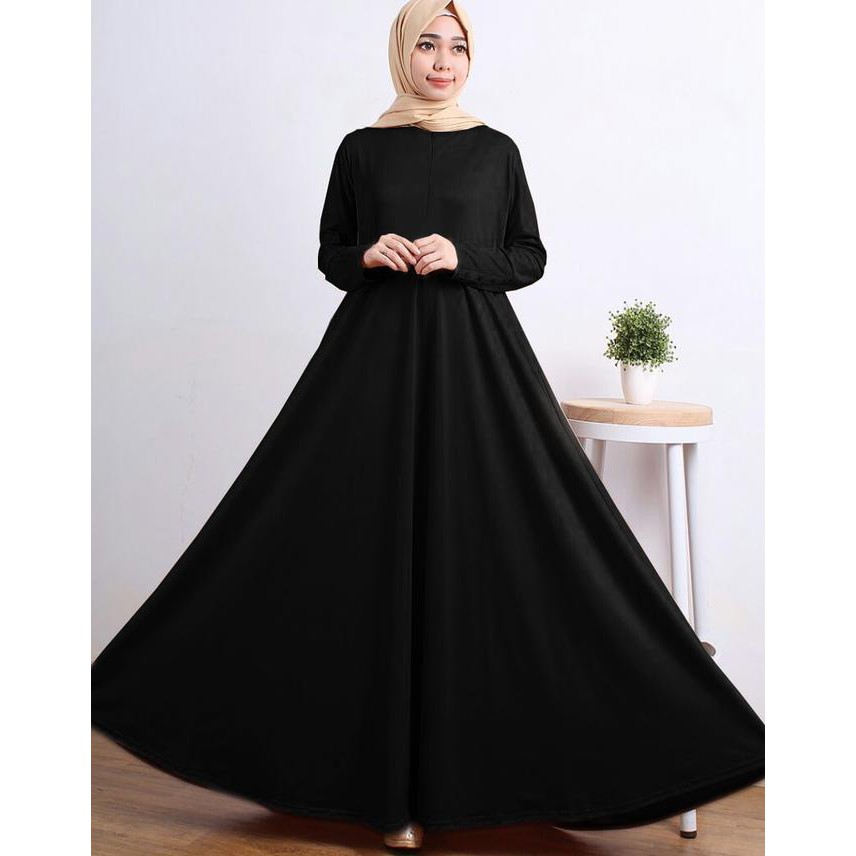 35+ Trend Terbaru Model Baju Gamis Polos Hitam - Smart Mommy
