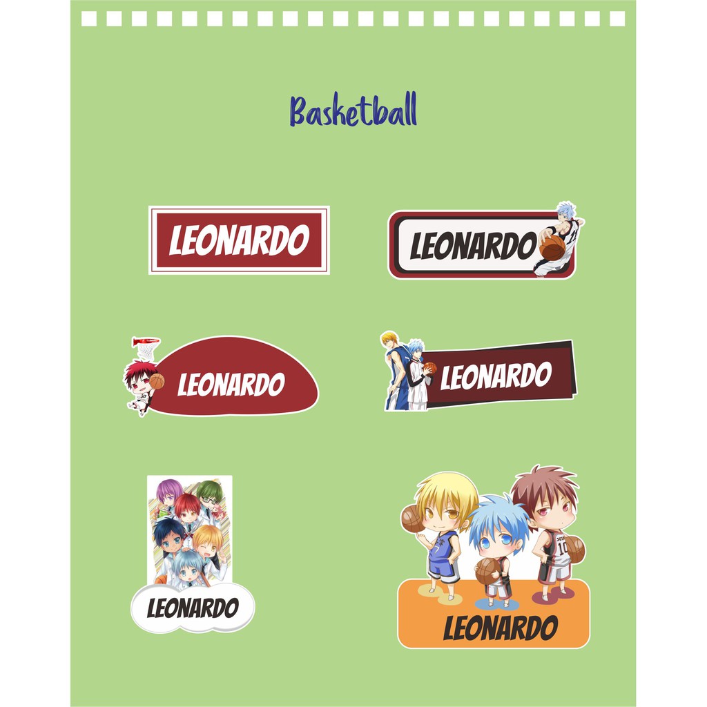 

192pcs Stiker Label Nama Kekinian Tahan Air & Anti Luntur untuk Umum Tema Basketball
