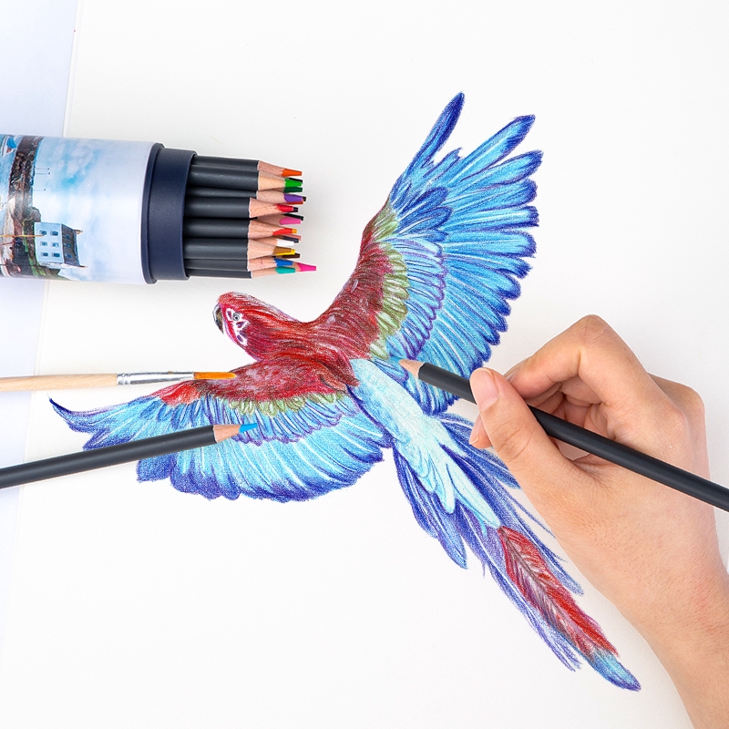 Deli pensil warna profesional water color 24/36/48/72 warna, nyaman digenggam 681X0-5