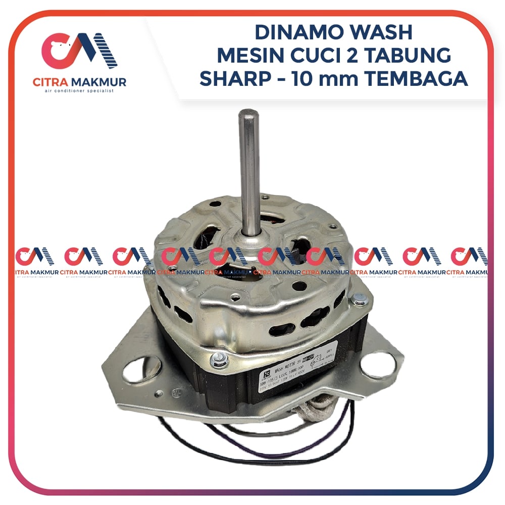 Dinamo Wash Sharp Tembaga Mesin Cuci merk Motor pencuci penggiling As 10 kaki 3 tiga Besar 2 tabung