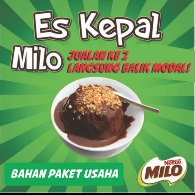 Desain Banner Es Kepal Milo