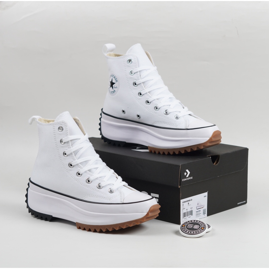 Sepatu Wanita Converse Run Star Hike Hi White Black