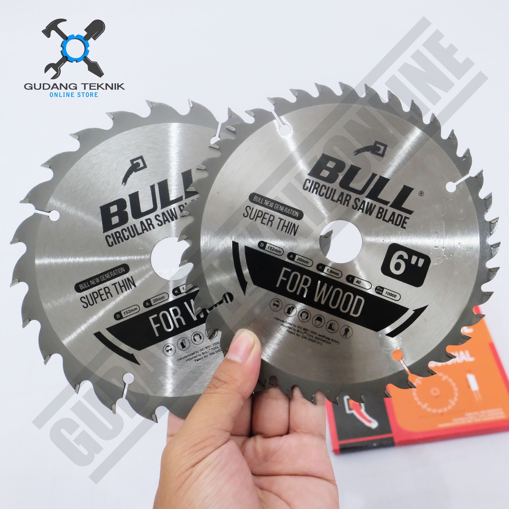 Mata Pisau Kayu Circular Saw BULL 6&quot; 24T 40T - Mata Gergaji Circle 6 Inch 24T 40T - Circular Saw Blade