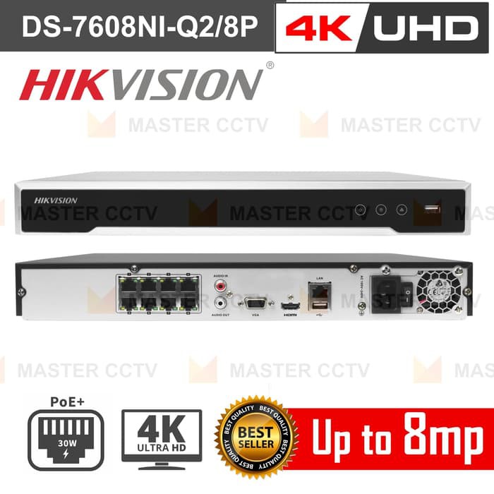 NVR HIKVISION DS-7608NI-Q2/8P 8CH 8POE NVR Hikvision 8Channel Include Poe 8Port