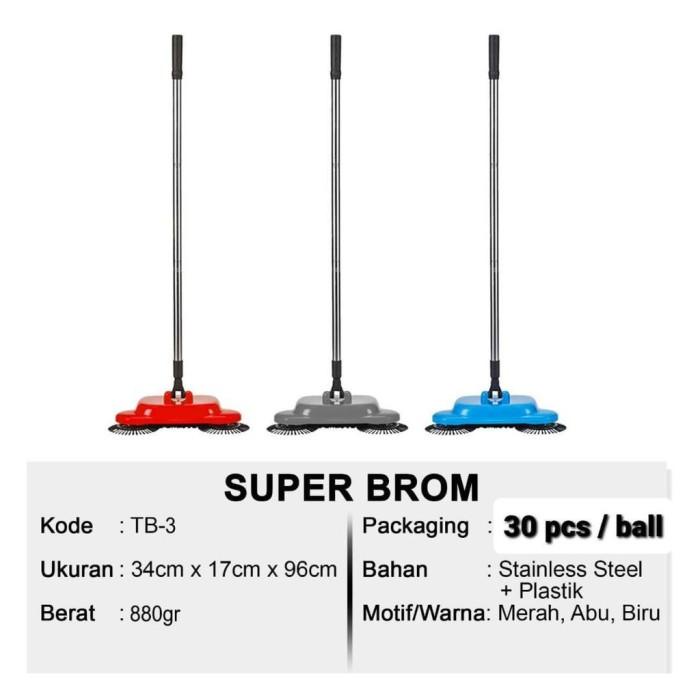 Sapu Lantai Otomatis Elektrik SuperBroom - Alat Pembersih Lantai - Merah