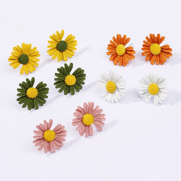 Anting bunga daisy Anting kepribadian bunga sederhana