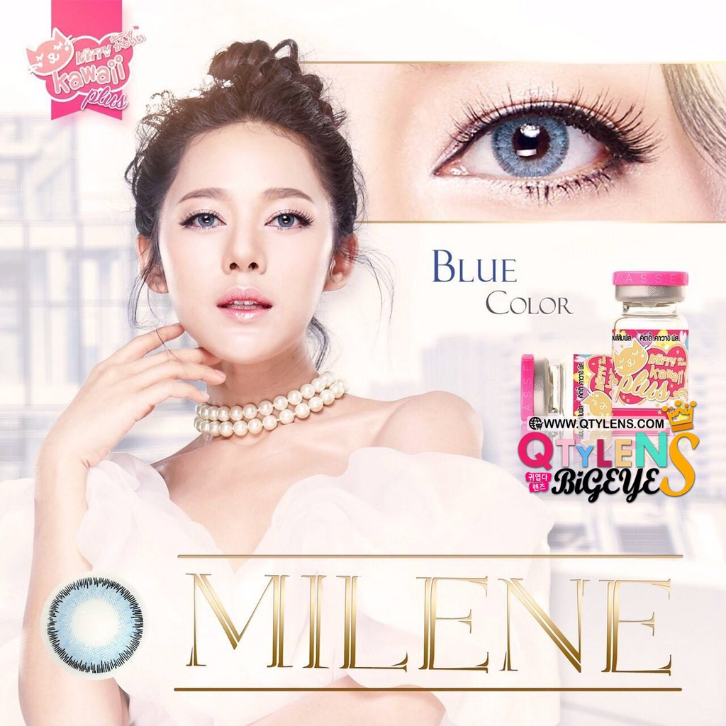 Softlens Kitty Kawaii Milene Warna Gray Brown dan Blue