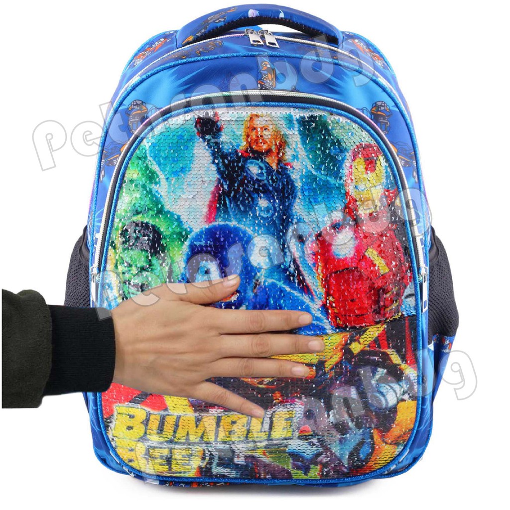 PTS - Ransel USAP Anak Cowo / Laki Laki Karakter AVENGERS &amp; TRANSFORMERS - Ransel Model Usap/Swipe+ BOTOL