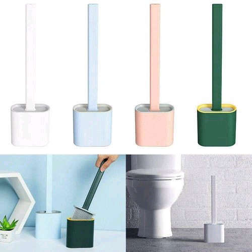 Sikat WC Silicone Silikon Sikat Pembersih Toilet Fleksibel - Random Colour