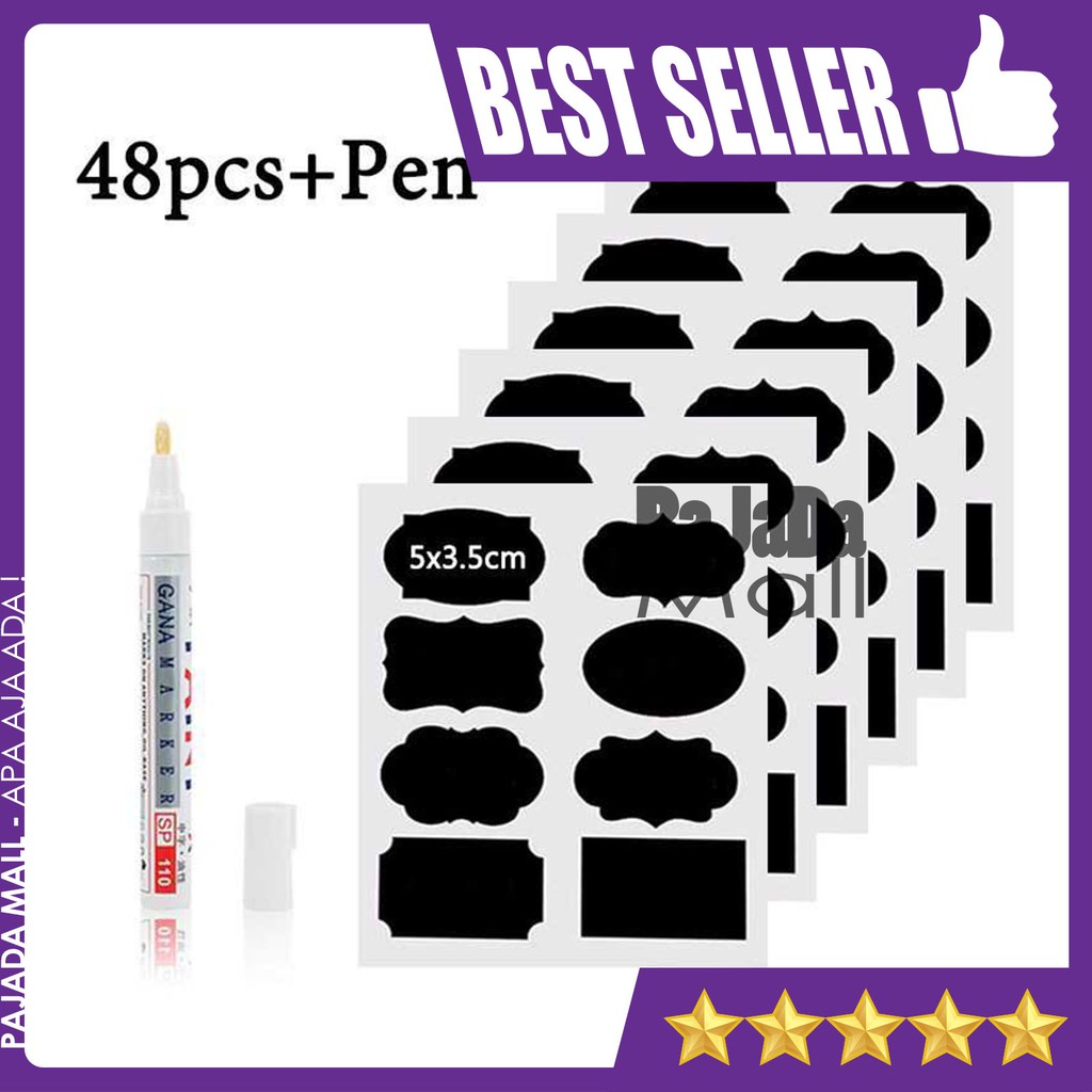 

Stiker Label Blackboard Papan Tulis Removable 5 PCS - Sticker Label Bumbu