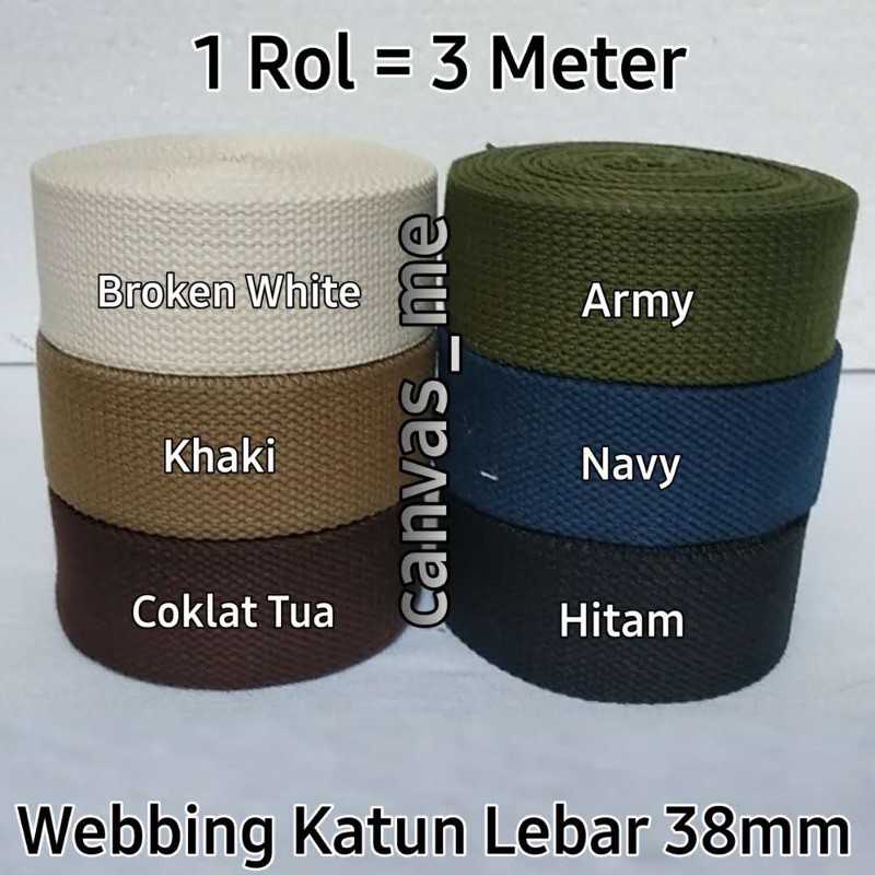 Cotton Webbing 38mm (Webbing Katun)