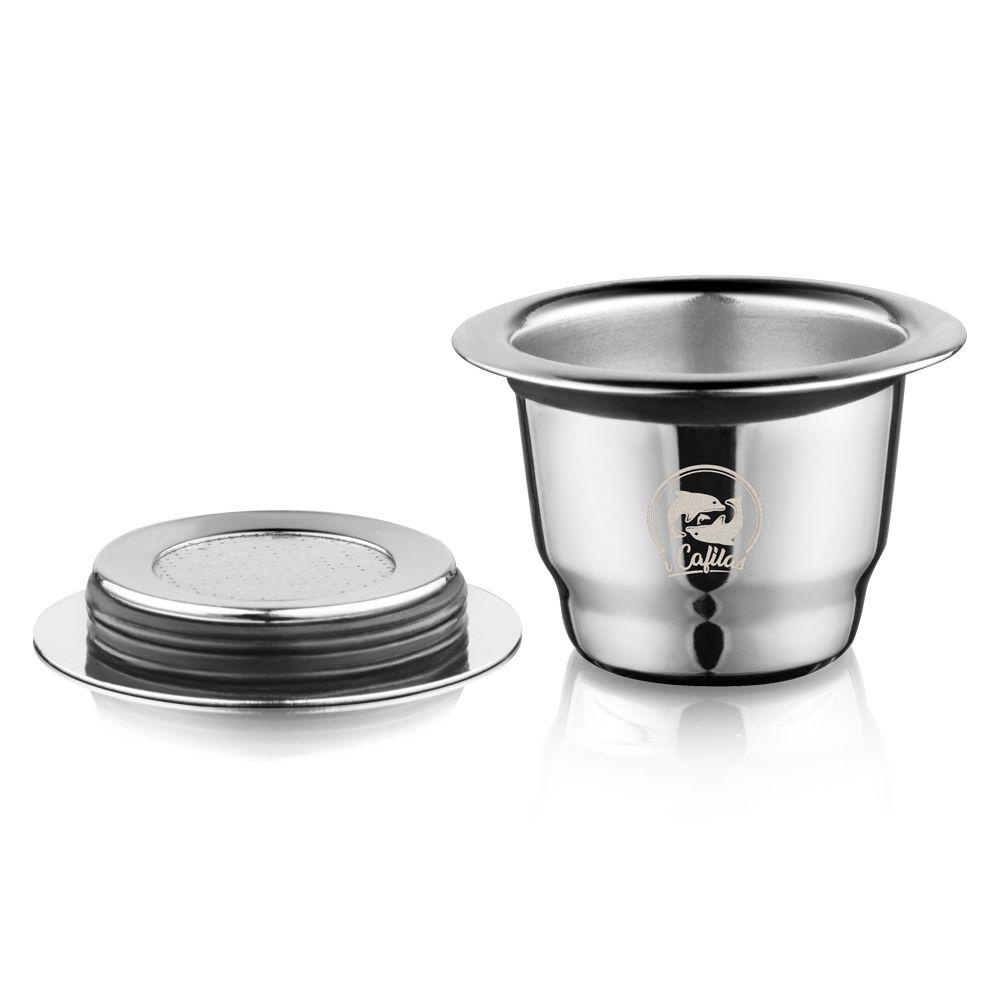 Solighter Kopi Kapsul Rumah Stainless Steel Sendok Sikat Reusable Pods