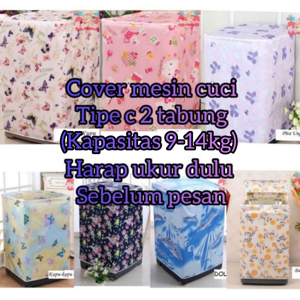 [BIG SALE] [Tipe C 2 Tabung 9,5-16kg] Cover Mesin Cuci Bahan satin