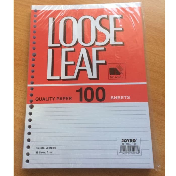 

Kertas File - Kertas Note - Isi Kertas Binder Loose Leaf B5-7026 (100 S) - Joyko Produk Terbaik