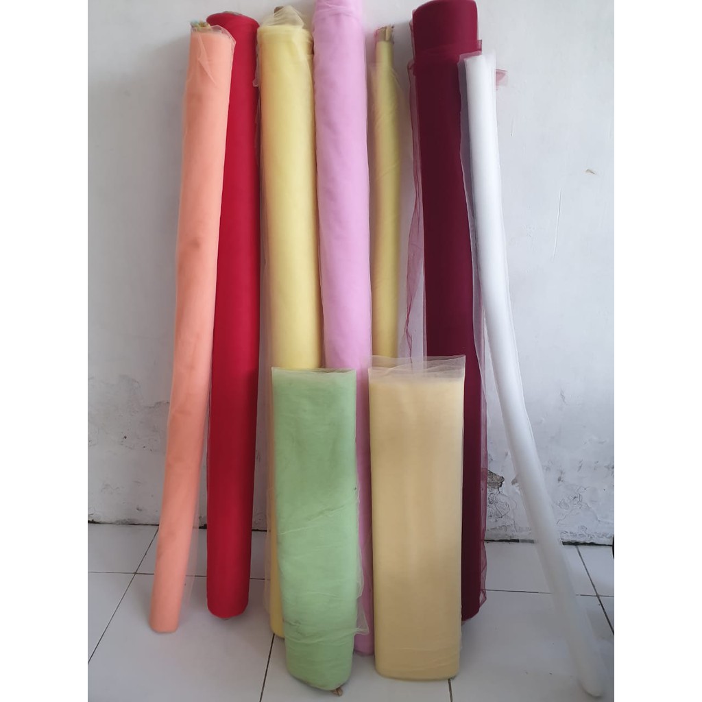 KAIN TILE/ TULLE /TILLE PER METER SEDIKIT KAKU TIDAK HALUS KHUSUS SOUVENIR/DEKORASI/HIASAN AKSESORIS-4