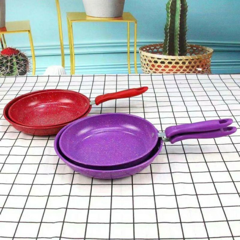 KUAIDA Frypan 2 Set marble / Teflon Anti Lengket