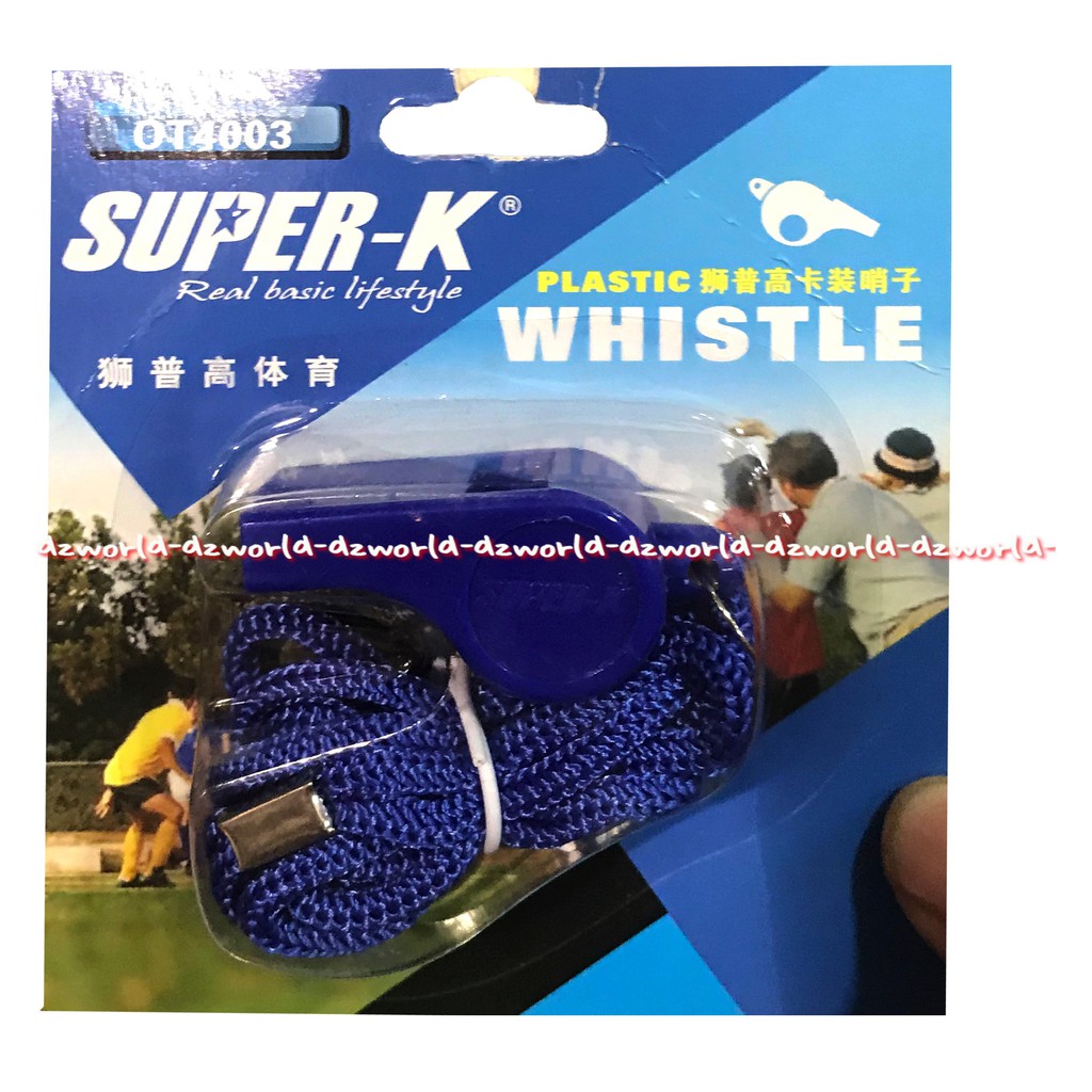 Super K Wistle Pluit Warna Biru Peluit Plastik