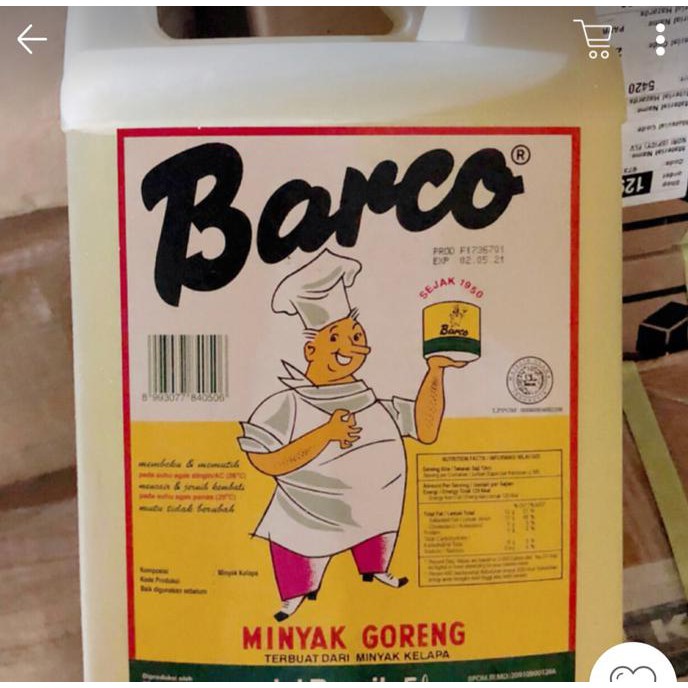 

BISA BAYAR DI TEMPAT Barco Minyak goreng 5 liter Kode 1016