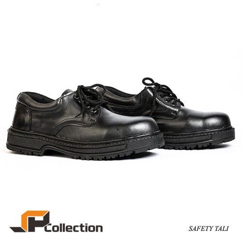 Original SPATOO-Sepatu Safety Pendek Model Kulit Sapi Asli Ujung Ada Besi Pengaman / Steel Toe Cap