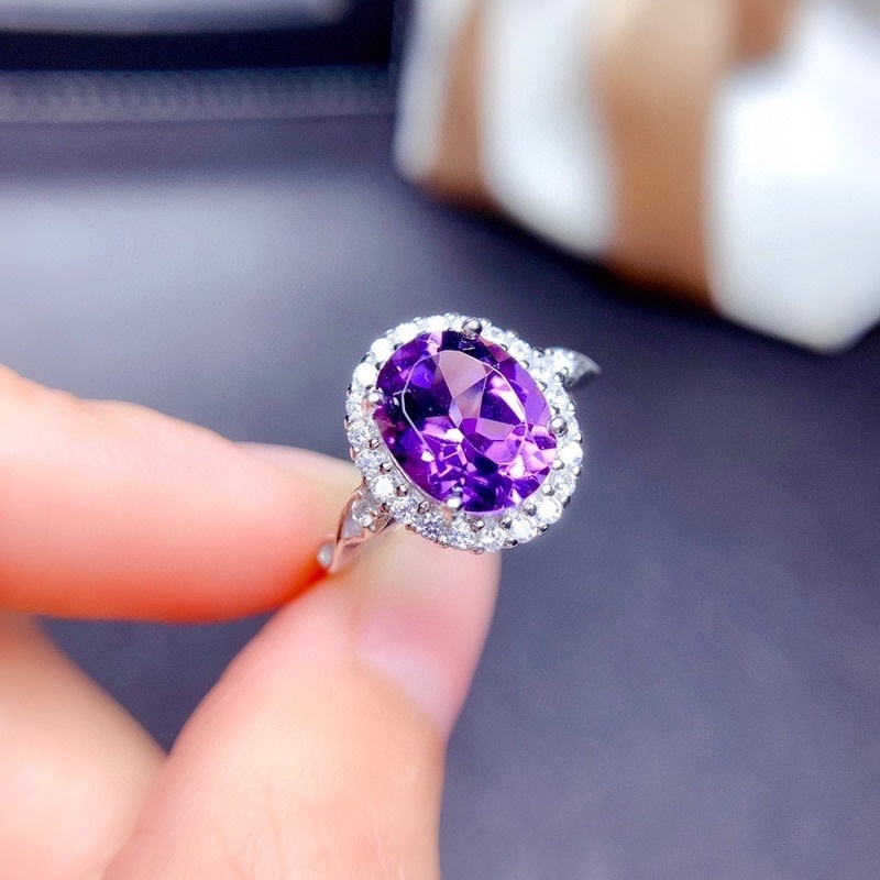 Fashion Personality Natural Amethyst Ring