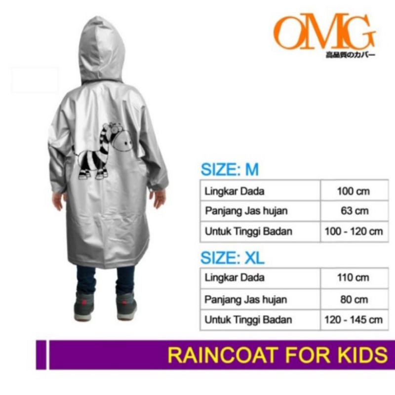 Jas Hujan Anak Laki Perempuan Kecil Ponco Karakter Mantel Ujan Poncho Bocah Umur 6 7 8 9 10 Tahun Waterproof Bagus Tebal Murah Raincoat For Kids OMG