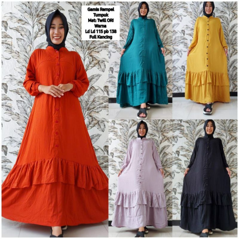 Gamis Twill Ori model rempel