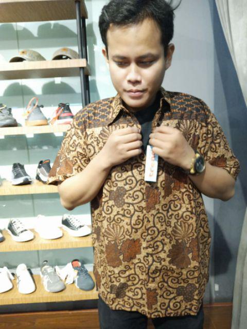 Asifa Batik Hrb026 Kenongo Kemeja Tosca Pekalongan Padi M L Xl Sogan Tulis Halus Kemeja Batik