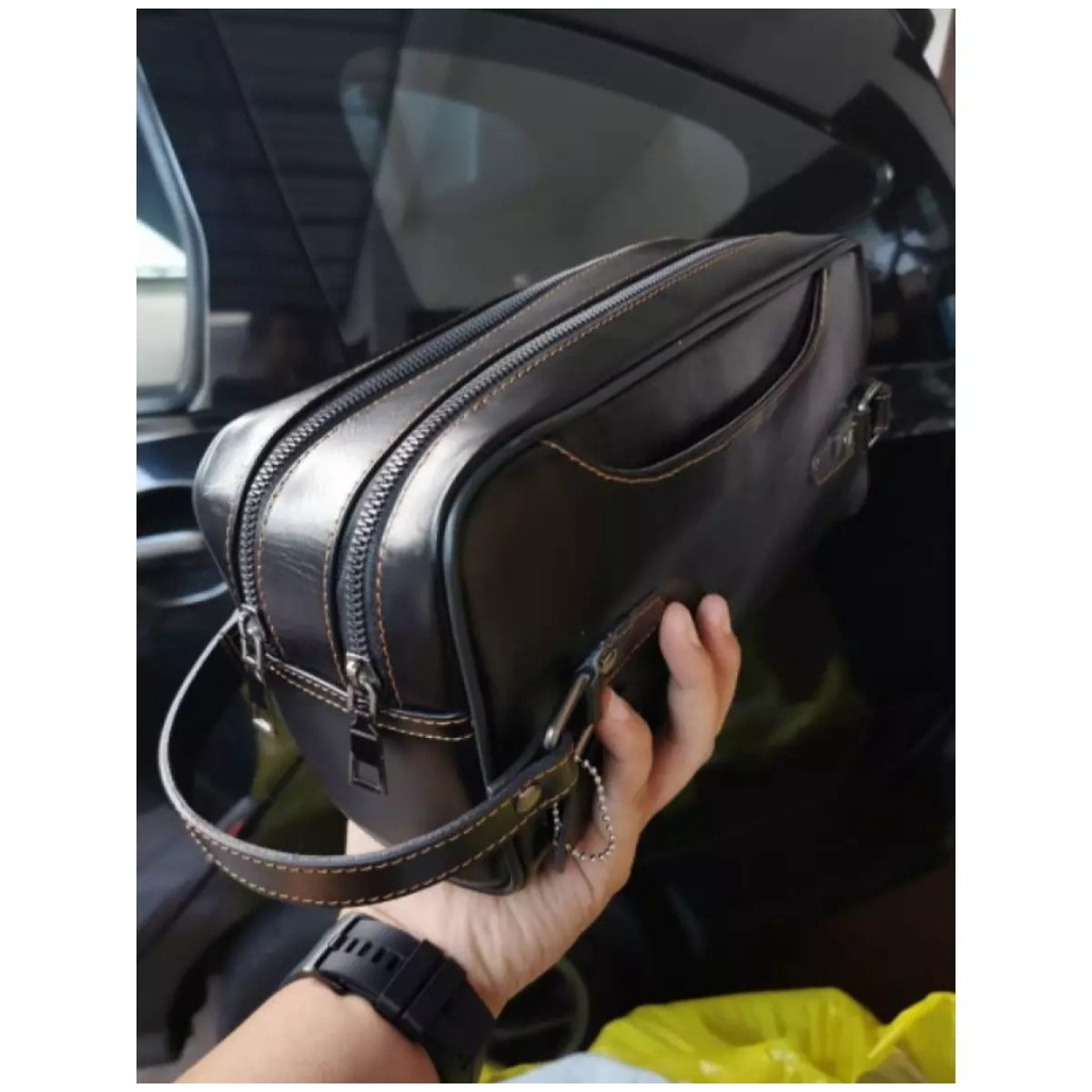 TAS TANGAN HANDBAG PRIA COWOK CEWEK LELAKI MEN KULIT PU GENUINE LEATHER