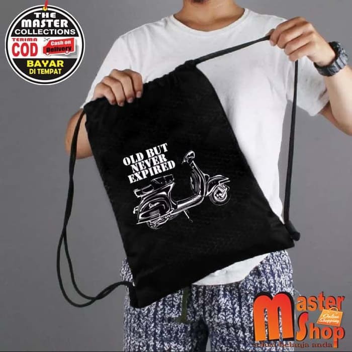 Tas Serut Vespa / Drawstring / Tas Tali / Tas Stringbag Gym Olahraga ( MURAH BISA COD )