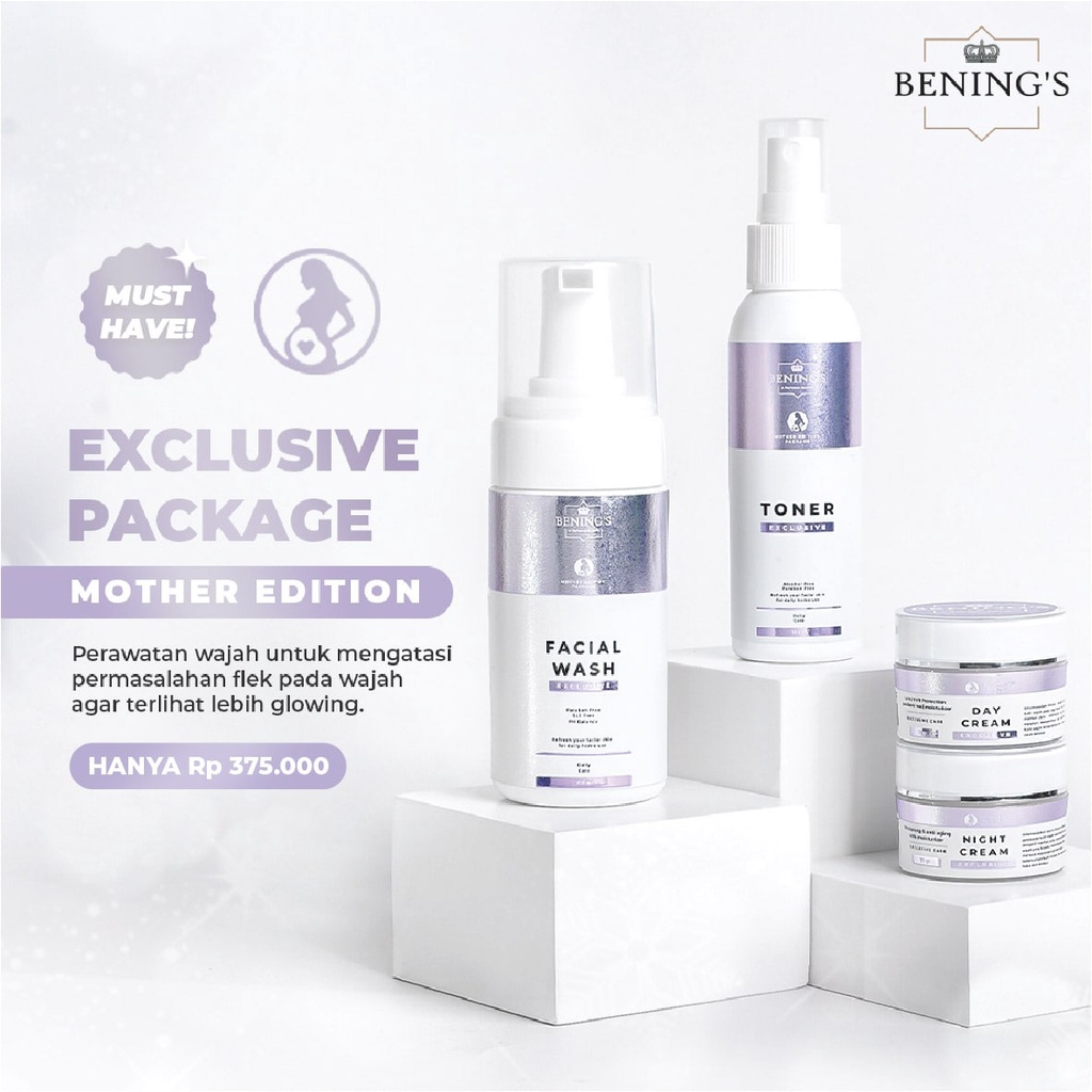 Benings Skincare by dr Oky Pratama Mother Edition Package FREE GIFT POUCH + HAND MIRROR / MINI GOLD