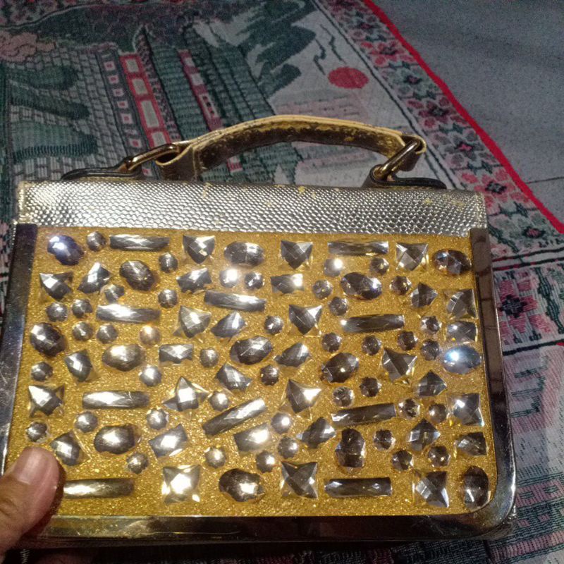 preloved tas pesta batu batu cantik