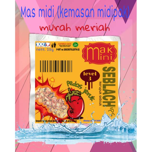 

MAKMINI mas midi SEBLACHips (kemasan midipak kerupuk seblak) 25g