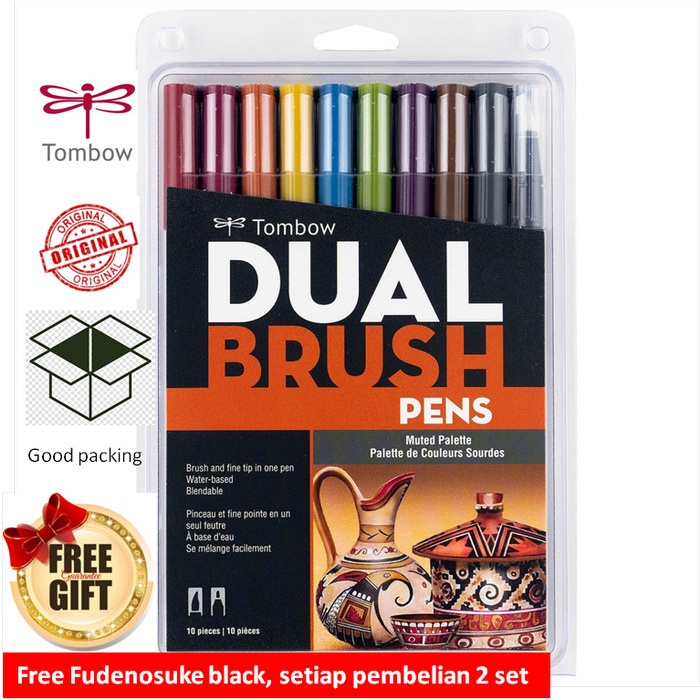 

DISKON- BISA COD Tombow Dual Brush Pen ABT, Muted Palette, set 10 colors
