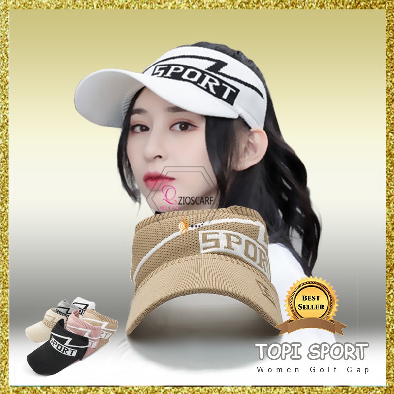 TOPI SENAM WANITA SUMMER ZUMBA SEPEDA PANTAI SPORT ANTI UV TENIS TENNIS GOLF KOREA WANITA PRIA ZP