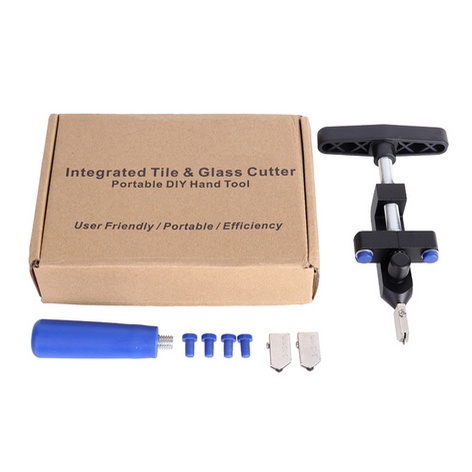 2 In 1 Alat Pemotong Kaca Keramik Ubin Glass Cutter Manual Multifungsi-hitam