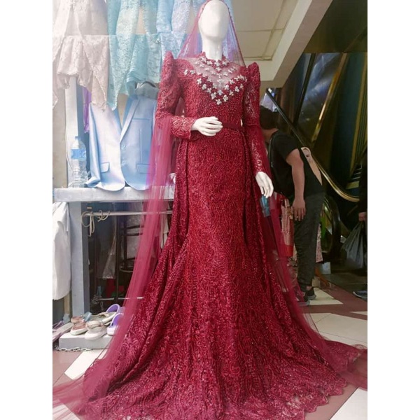 GAUN WEDDING BALERO | GAUN JUBAH|BAJU WEDDING BEREKOR | GAUN MEWAH  FUL PAYET | GAUN MODERN/