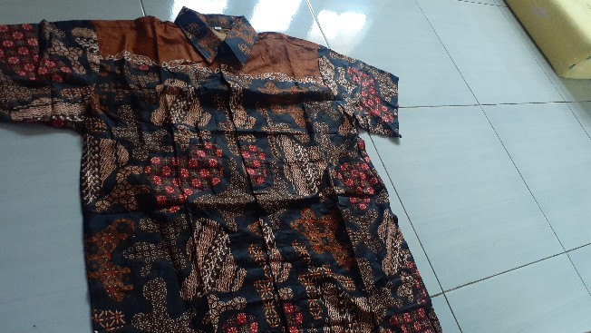Bswart Batik Hrb026 Kenongo Hem Batik Manggar Coklat Kemeja Batik Pria