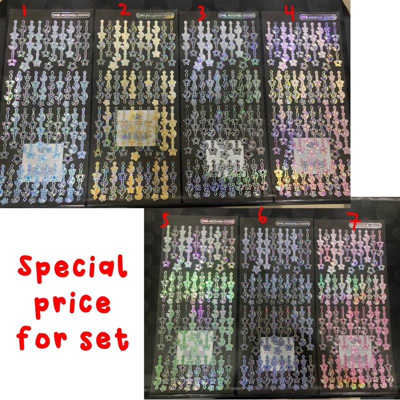 

[READY STOCK KK] Sticker Korea Official stiker brand monthly moongu deco pc moon and star motives