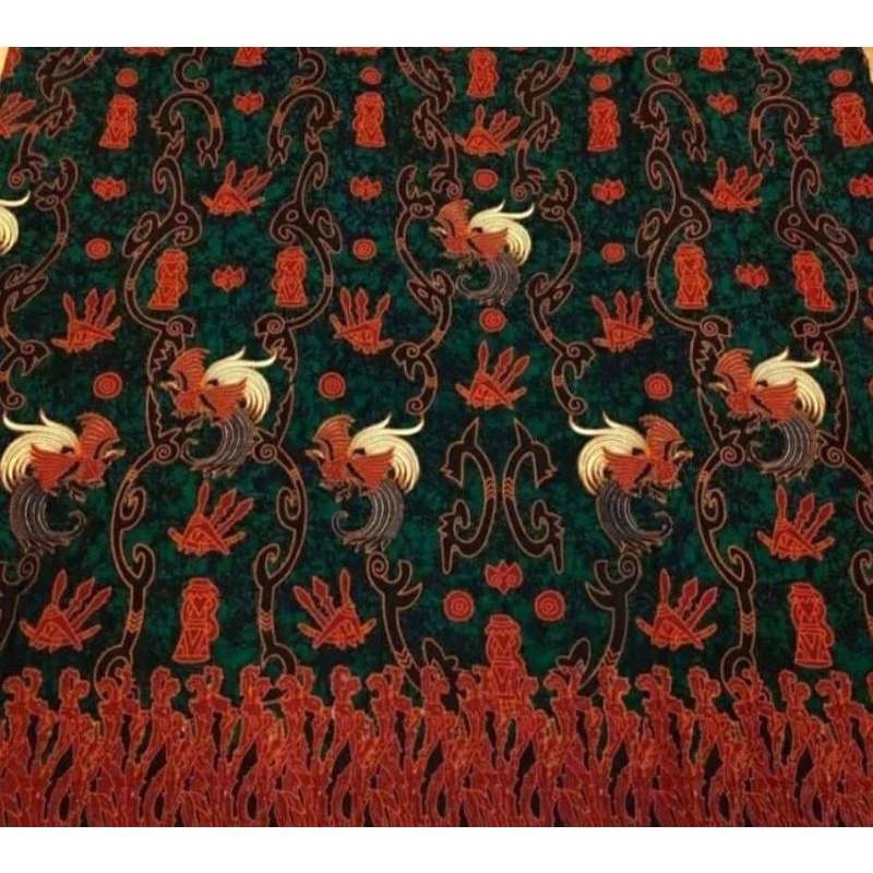Kain batik solo alusan cendrawasih papua hijau